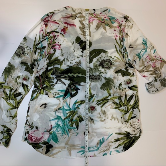 Soya Concept long sleeve tropical shirt with rollable sleeves to 3/4 length sz L - Picture 3 of 8